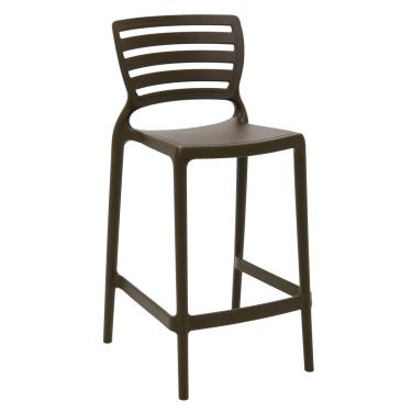 Imagem de Banqueta Sofia Alta Marrom em Polipropileno e Fibra de Vidro Tramontina 92127109