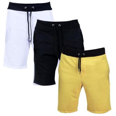 Imagem de Kit 3 Bermudas Moletom Shorts Fitness Academia Treino P ao GG Premium-Masculino