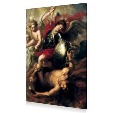 Imagem de Quadro Decoração Barroca São Miguel Arcanjo Canvas 60x40 - DC Express