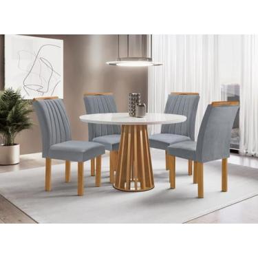 Imagem de Sala de Jantar 4 Cadeiras c Vidro 1,0m - Dublin - Sky Móveis