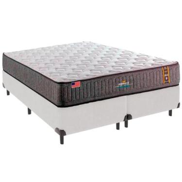 Imagem de Cama Box Queen e Colchão Embrace Molas Ensacadas King Coil Branco