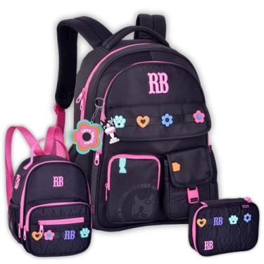 Imagem de Kit Mochila Rebecca Bonbon de Costas Kids Lancheira E Estojo Cor:Preto