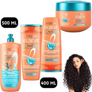 Imagem de Kit Elseve Cachos Longos dos Sonhos Loreal Paris Oleo de Rícino 400 ML