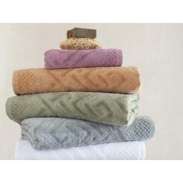 Imagem de Toalha de Banho Buddemeyer Geo Jacquard Aveludada 100 Algodão Rosa 167