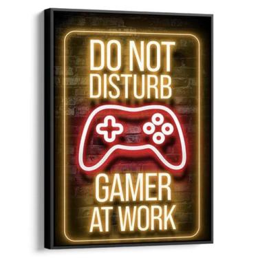 Imagem de Quadro Gamer - Aviso de Não Perturbe - Mioquadros, 120x80 cm, Preto
