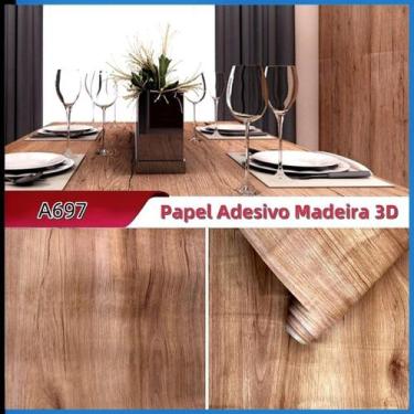 Imagem de Papel Adesivo Madeira para Envelopamento 10 Metros ideal para Moveis, 