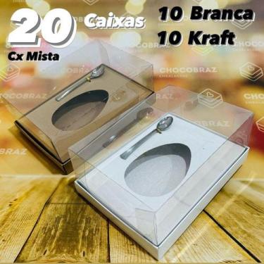 Imagem de KIT 5~20 CAIXAS PARA OVO DE PÁSCOA AJUSTAVEL 250/350/500g BRANCA OU KR