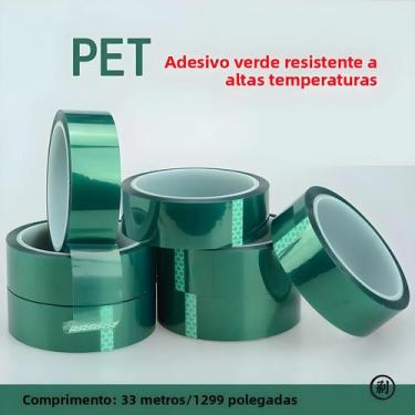 Imagem de Fita Adesiva De Poliéster Verde Para Alta Temperatura Com Silicone Par