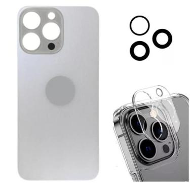 Imagem de Tampa Traseira Para iPhone 16 Pro Branca + Lente + Película Câmera - I