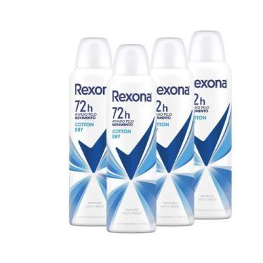 Imagem de Kit 4 Desodorantes Rexona Motionsense Antitranspirante Aerossol Cotton