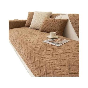 Imagem de Capas De Sofá Em Plush De Cor Sólida, Protetor De Sofá Em Fleece Jacqu