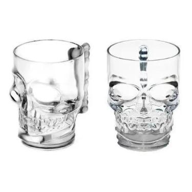 Imagem de 2 un Caneca Caveira De Vidro Chopp Cerveja Rock Style 365ml 7214 - LYO