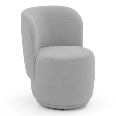 Imagem de Poltrona Orgânica Decorativa Curva Molly Bouclê Cinza Claro Abmaza