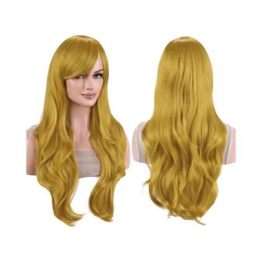 Imagem de Peruca Sintética Colorida De 70cm Com Ondas E Franja Para Mulheres, Fa