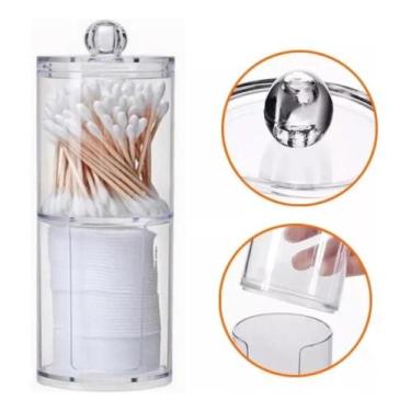 Imagem de Porta Algodão e Cotonetes Acrílico sda222 Transparente com T - Congrat