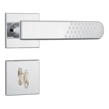 Imagem de Fechadura Banheiro Cromada Stam 823/21 Roseta Quadrada Inox - Congratu