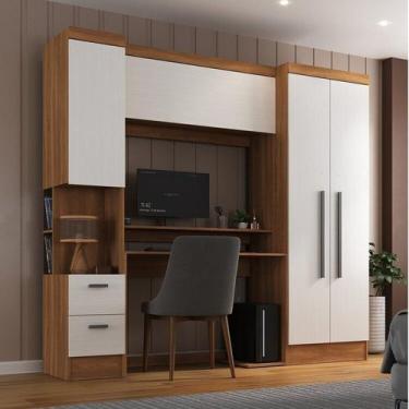 Imagem de Quarto Completo com Escrivaninha Viena 3 Portas 2 Gavetas Espresso Móv