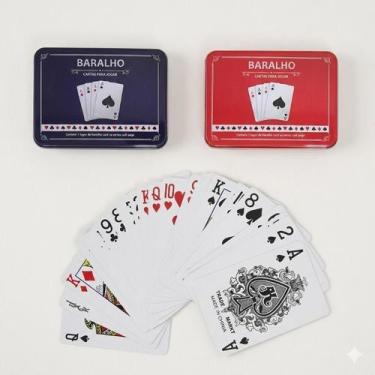 Imagem de Baralho Profissional 2 Jogos Plástico com Estojo de Lata 54 Cartas - I