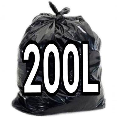 Imagem de Saco para Lixo 200 Litros Super Reforçado Descarte de Resíduos Pesados Parede Dupla 90x...