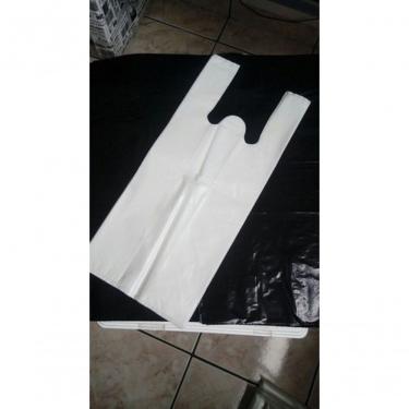Imagem de Sacola Plástica Tipo Camiseta Sacolas Plásticas Branca Reciclada 45x60 Grossa 15 kg Alt...