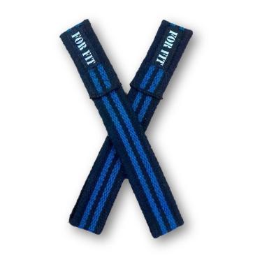 Imagem de Tala Straps para Academia 100% Algodão para Pegada Firme Super Resistente Listr. Azul OEM