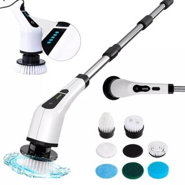 Imagem de Escova de Limpeza Elétrica P- Casa Multiuso Portátil 9 em 1 Alumínio Polipropileno Bateria