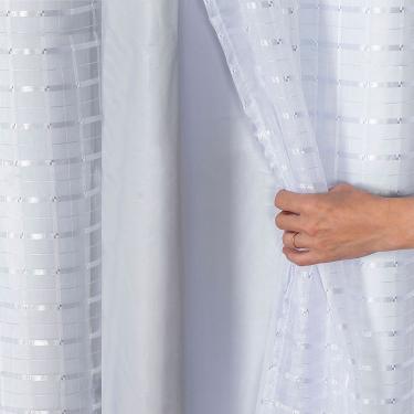 Imagem de Cortina Blackout Pvc Com Voil Xadrez 2,80m X 1,60m - Branco