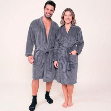 Imagem de Roupão Adulto Microfibra Benévola Antialérgico Feminino e Masculino Ma