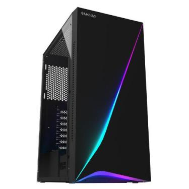 Imagem de Gabinete gamer mid tower sem fan sem fonte argus e5 preto gamdias