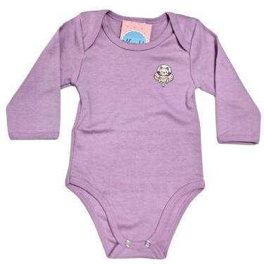 Imagem de Body para bebe menina manga longa suedine 100% algodão - MANULELE, M, 