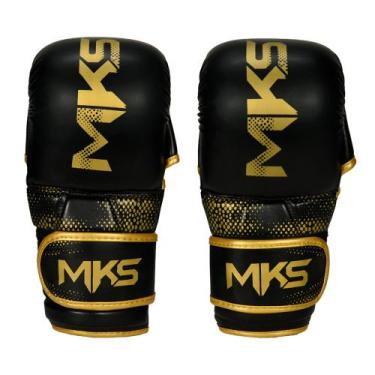Imagem de Luva de MMA Sparring MKS Combat Gold Line, Preto, Dourado, P/M