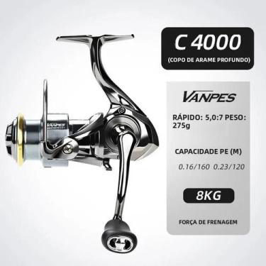 Imagem de Carretilha De Pesca Com Rolamento Suave E Drag Máximo De 8Kg, Relação 