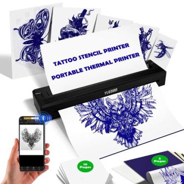 Imagem de Impressora Portátil Térmica Sem Fio YUEBBB para Estêncil de Tatuagem