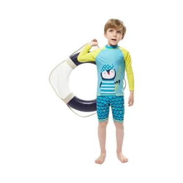 Imagem de Maiô Infantil Com Estampa De Tubarão, Roupa De Banho De 2 Peças Para M
