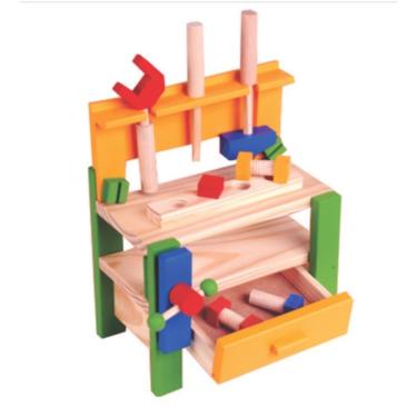 Imagem de Brinquedo Educativo Madeira Bancada De Ferramentas Infantil Montessori Menino Creche e Escola