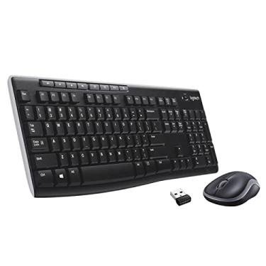 Imagem de Logitech MK270 Combo de teclado e mouse sem fio – teclado e mouse incluídos, conexão sem queda de 2,4 GHz, longa vida útil da bateria, Preto, With Mouse