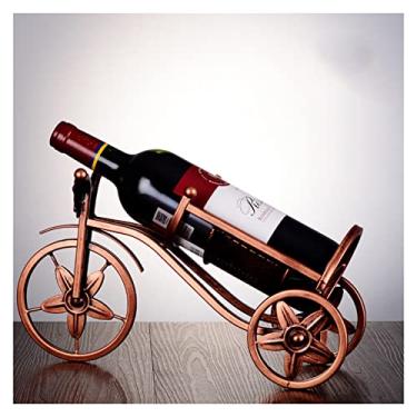 Imagem de Suporte de garrafa de vinho decorado com carroça - Prateleira de vinho para garrafas individuais para balcão, mesa - suporte de vinho para decoração de casa (cor: A)
