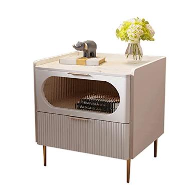 Imagem de jinyi2016SHOP Mesas Laterais de Cama Mesa de Cabeceira para Quarto Instalação Sem Madeira Armário Cabeceira Armário Ardósia Mesas de Cabeceira para Quarto (Cor: 01, Tamanho: 15,6"/40 cm)