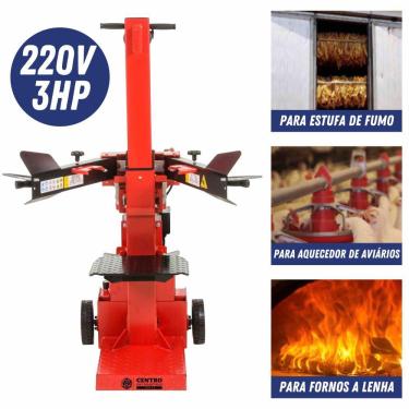 Imagem de Rachador De Lenhas Kawashima Elétrico RL31250-E 220V 3HP 15A Para Toras de 32cm de Diâmetro e 1,2m de Altura