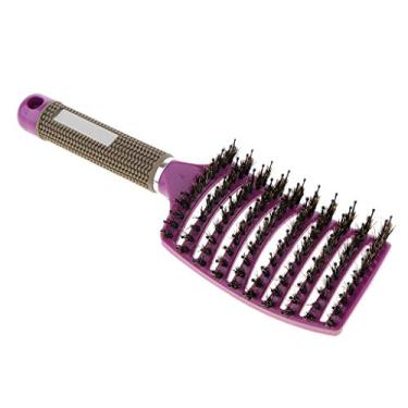 Imagem de SDENSHI Escova de cabelo pente massagem couro cabeludo desembaraçante escova de cabelo feminina cerdas molhadas - roxo