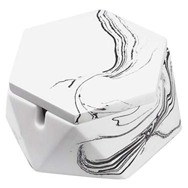 Imagem de FREELOVE Cinzeiro de concreto com tampa e cinzeiros de aço inoxidável para cigarros, bandeja de cinza de cimento suporte para fumar interior sem fumaça ao ar livre à prova de vento pátio casa