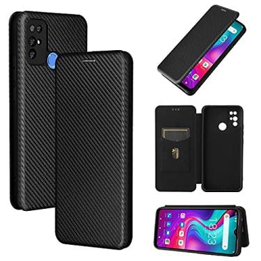 Imagem de HONGYAN Capa de telefone Para Doogee X96 Pro textura de fibra de carbono Flip TPU + PC + PU CAEL Capa protetora