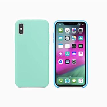 Imagem de Capinha Colorida Compatível Com iPhone X/XS Vermelha,Preta, Laranja, Amarela, Azul, Rosa, Pink, Branca, Lilás, Marrom, Verde, Roxo, Case Slim Flexível Aveludada PREMIUM ONYK (azul claro)