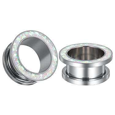 Imagem de COOEAR 1 par de alargadores de orelha de opala falsa, extensores de 0 a 2,5 cm.