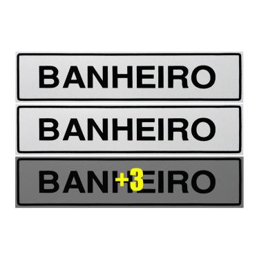 Imagem de Combo 6 Placas De Sinalização Banheiro 30x7 Acesso - B-510 F9e