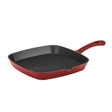 Imagem de Cuisinart CI30-23CR Frigideira quadrada de ferro fundido esmaltado clássico de 23 cm, vermelho cardeal
