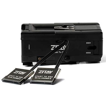 Imagem de ZITAY Adaptador CFast para SSD, cartão de memória CFast 2.0 duplo 4TB para 2,5" SATA3 SSD conversor compatível com Blackmagic URSA Mini 4K 4.6K Broadcast com placa de bateria de montagem em V duplo