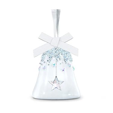 Imagem de SWAROVSKI Enfeite de Natal de sino e estrela, pequeno, cristais transparentes