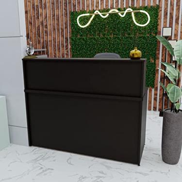 Imagem de Balcão Atendimento Recepção Consultório 1200x600 Netmobil - Preto