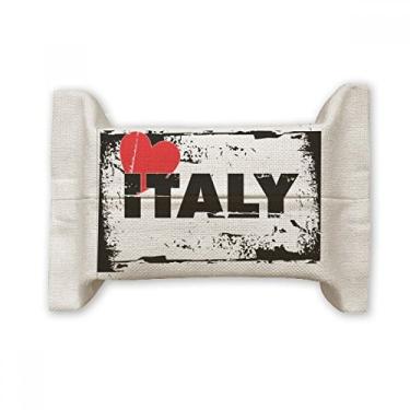Imagem de I Love Italy Word Love Heart retangular capa de papel para lenços faciais saco de linho de algodão